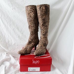 IMPO Cheetah Suedy Stretch Camel Norris Womens Boots 9 1/2